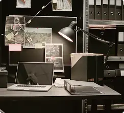 Investigation office with monitors